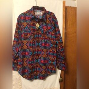 H BAR C CALIFORNIA RANCH WEAR SHIRT SZ 17 36 NWT # WESTERN,cowboy,Aztec
